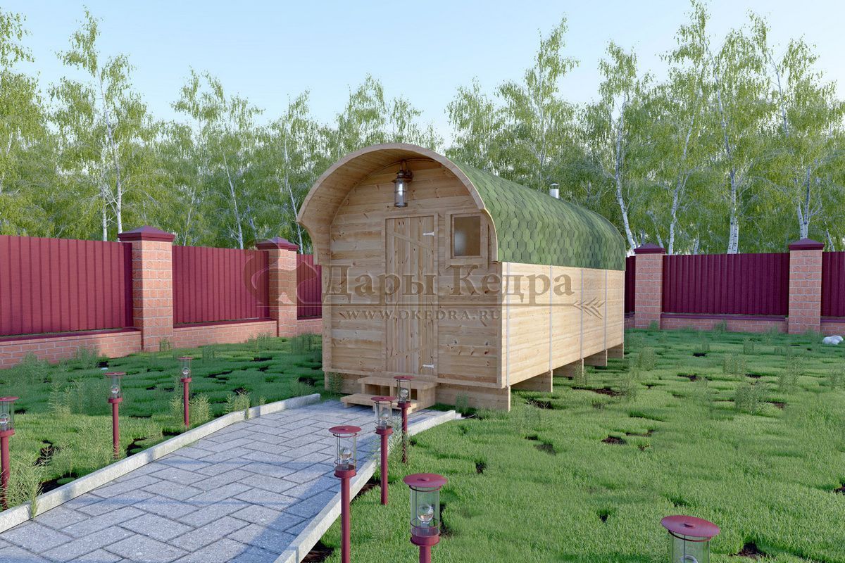 Баня-бочка буханка из кедра 6 метров